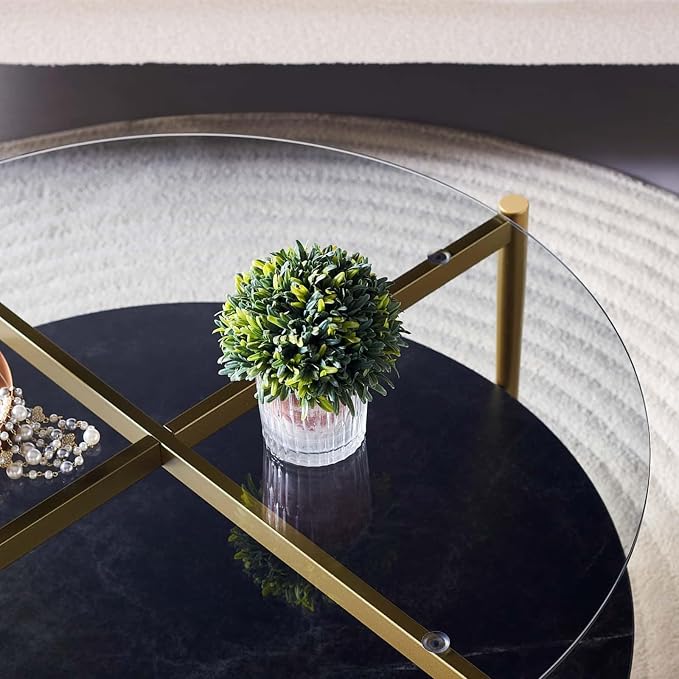 LumFurn Round Coffee Table for Living Room, Mid-Century Modern Design, D30 x H17 - Image 6