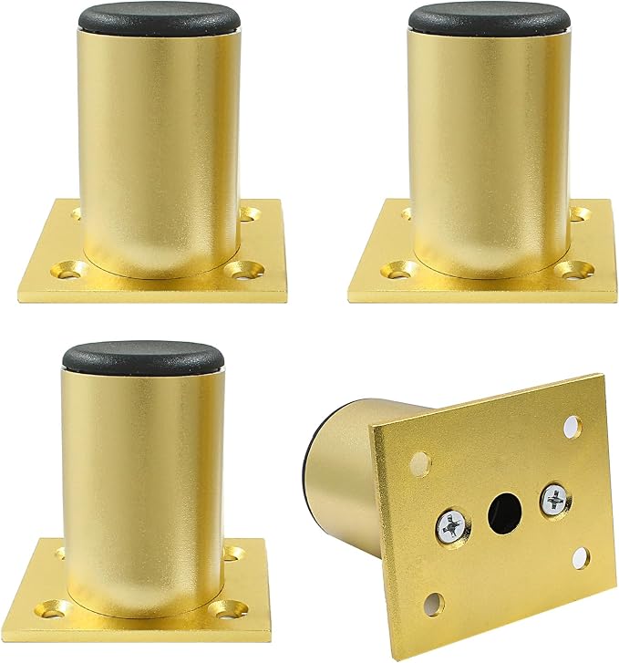Set of 4 Aluminum Alloy Furniture Legs 2.36 Inch Height, 1.5 Inch Diameter by Kyuionty