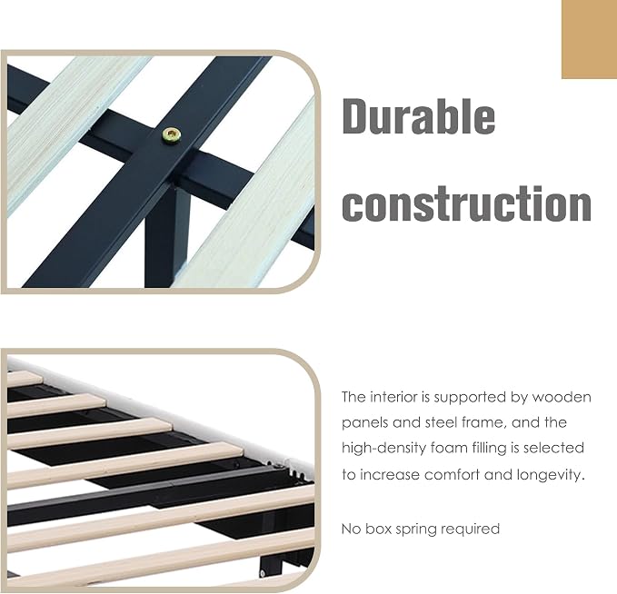 AGARTT Upholstered Platform Bed Frame Twin Size - Image 5