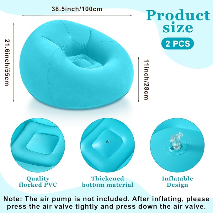 Realspring Inflatable Bean Bag Chairs Outdoor Blow up Camping Chairs Inflatable - Image 3