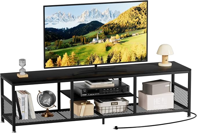 VECELO TV Stand with Power Outlets by VECELO