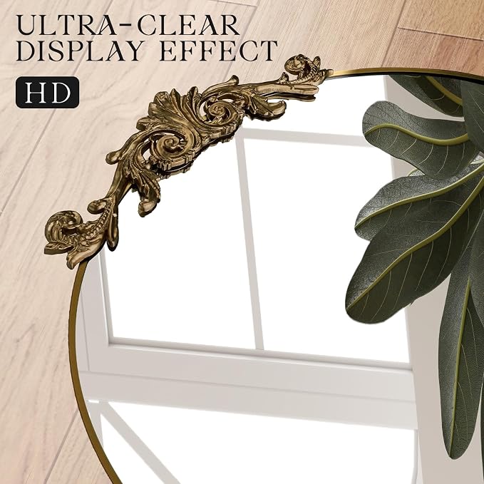 MISSDAY Vintage Baroque Full Length Mirror, Full Metal Frame Stand Up Retro - Image 7