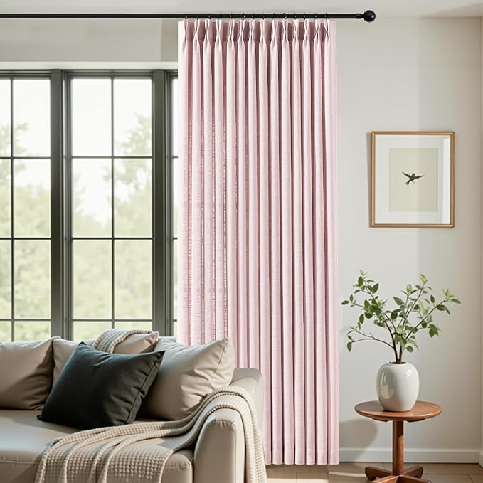 IVAPUPU Light Pink Pinch Pleated Curtains 90 Inch - Image 6