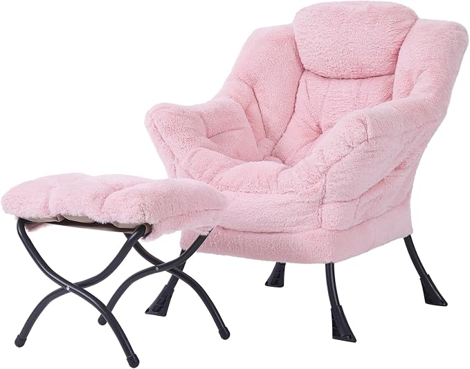 Tiita Lazy Chair with Ottoman, Comfy Leisure Sofa Armchair with Ottoman by TiitaHome