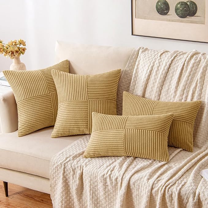 MIULEE Khaki Decorative Throw Pillow Covers 18x18 Inch - Image 4