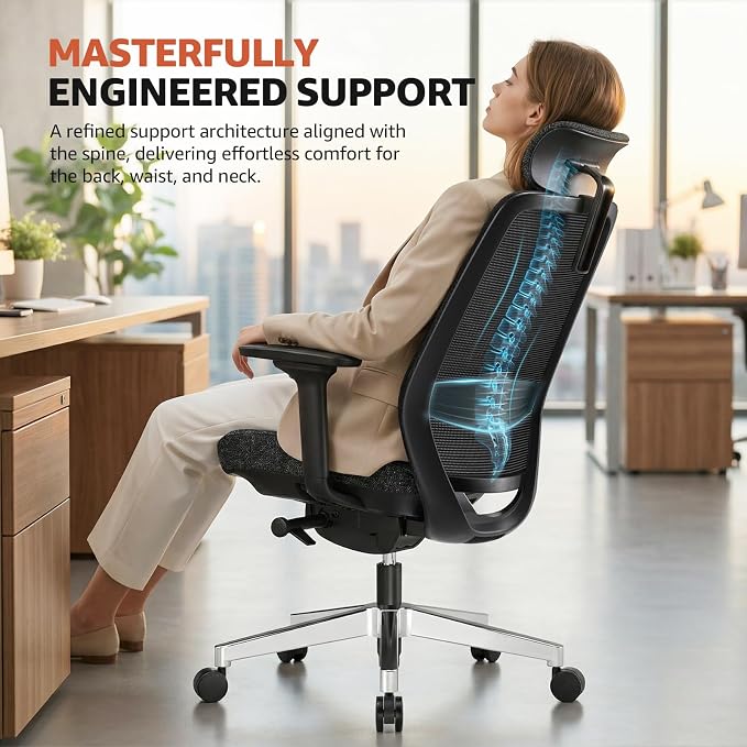 ErgoSift M2 Office Chair Ergonomic Desk Chair High-Back Mesh Desk Chair - Image 3