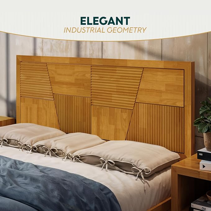 Bme Trapeze Queen Bed Frame – Modern Solid Wood Bed - Image 4