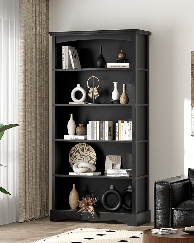 TVU 5-Tier Wooden Bookshelf, 31.5" W x 65" H ×9.9" D Bookshelf - Image 7