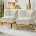 HULALA Home Velvet Accent Chair Set of 2, Modern Armless Upholstered Side Chair by HULALAHOME