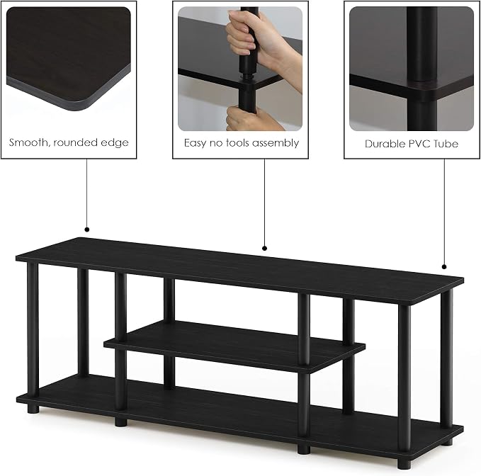 Furinno Turn-N-Tube No Tools 3D 3-Tier Entertainment TV Stand up to 50 inch TV - Image 6