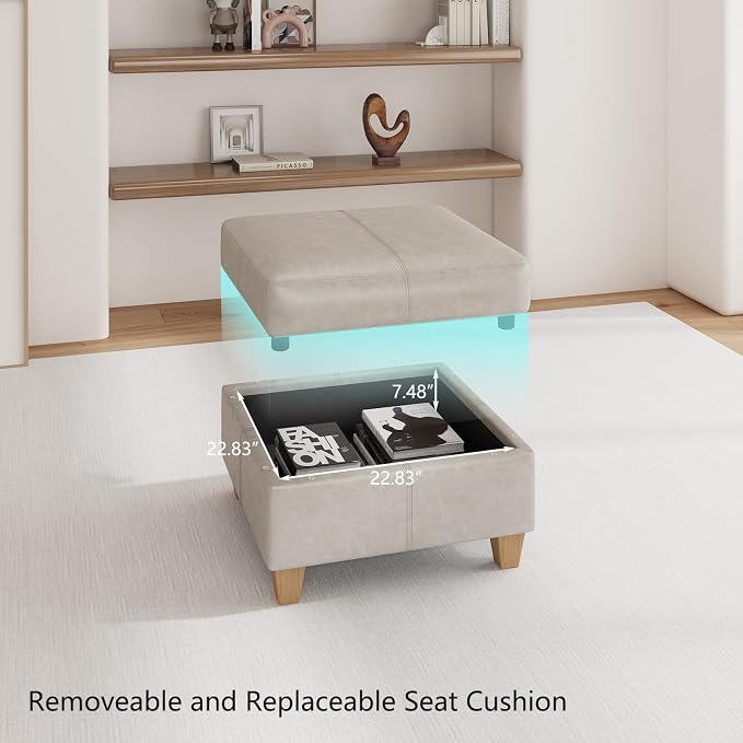 EASE MOOSE Middle Module Seat for Modular Sofa, Faux Leather Armless Chair - Image 6