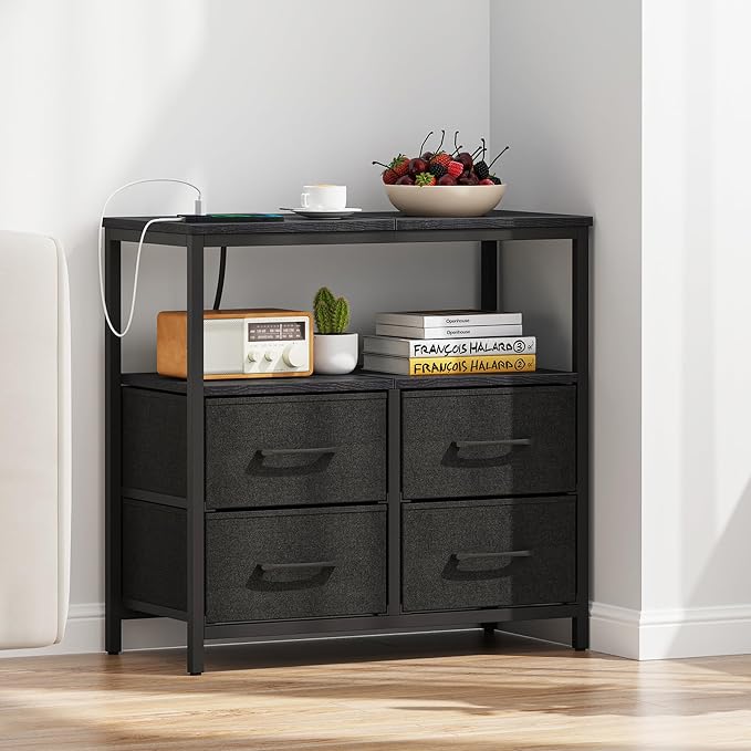 TUTOTAK Large Night Stand with Charging Station, Nightstand with USB and Type-C - Image 2