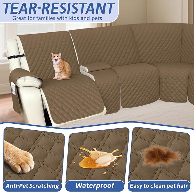 Arfntevss Recliner Sectional Couch Covers 1OO% Waterproof L Shape Sofa Cover - Image 5