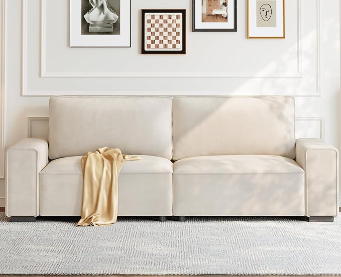 Vesgantti 85'' Chenille Couch for Living Room, 3 Seater Comfy Sofa by Vesgantti