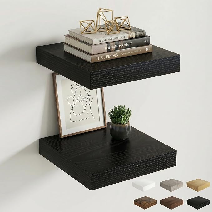 Dreamland Floating Shelves for Wall, Small Deep Floating Shelf Square Wall Shelf by Dreamland