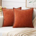 MIULEE Pack of 2 Couch Throw Pillow Covers 20x20 Inch Rust Farmhouse Decorative by MIULEE