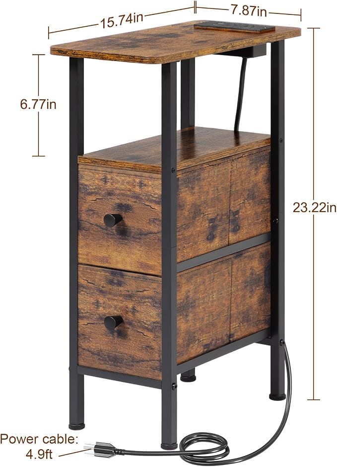 LOAKEKEL Narrow End Table Living Room - Image 3