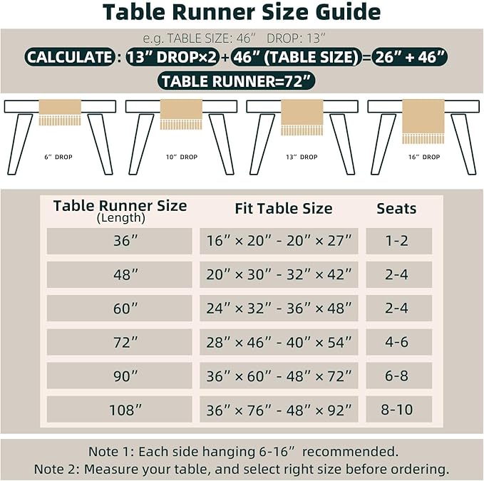 FEXIA Boho Table Runner for Christmas Thanksgiving Home Decor - Image 3