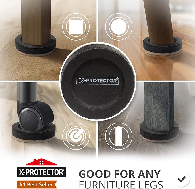 Felt Furniture Sliders for Hardwood Floors X-PROTECTOR 16 PCS 3 ½” - Image 2