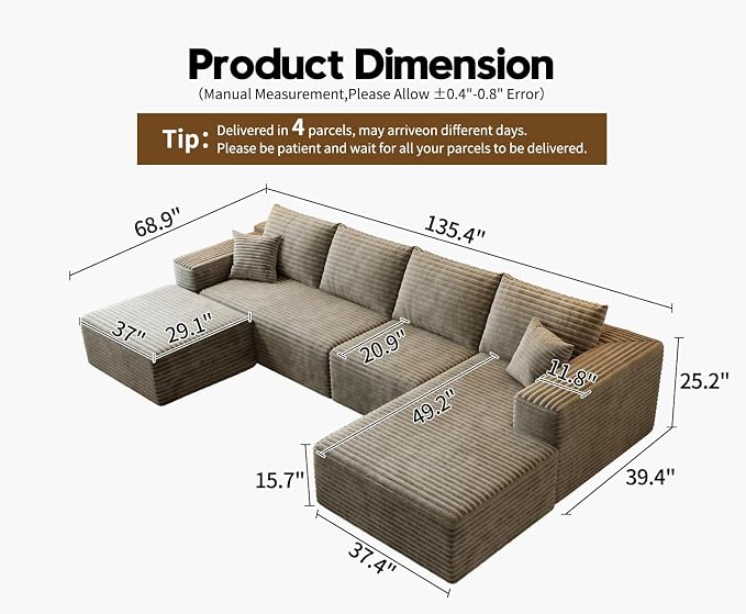 135.4" Cloud Modular Sectional Sofa - Image 2