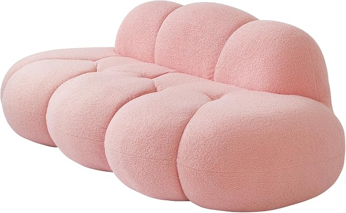 JACH 3 Seater Cloud Sofa for Living Room, Modern Sherpa Upholstered Sofa - Image 8