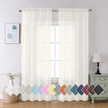 Aiyufeng 2 Pack Ivory Sheer Curtain 84 Inches Long, Light Filtering Airy Voile by Aiyufeng