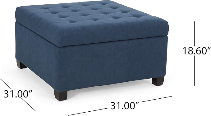 Christopher Knight Home Hedda Tufted Fabric Storage Ottoman - Image 3