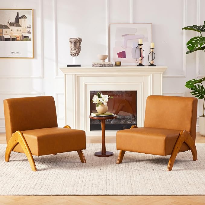 Oversized Accent Chair, upholstered armless mid Century Modern Living Room Chair - Image 4