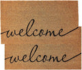 KANKUN Coco Coir Door Mat with Heavy Duty Backing, Welcome Doormat, Doormat by KANKUN