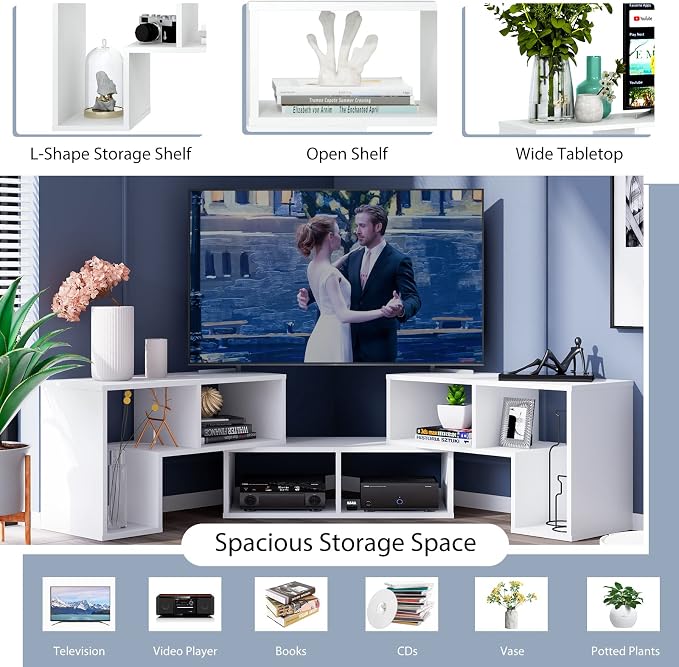 Tangkula 3 Pieces Console TV Stand, Free-Combination Entertainment Center - Image 9