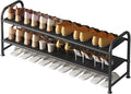 INGIORDAR Shoe Rack 2 Tier Long Storage Organizer Wide Metal Shoe Shelf by INGIORDAR