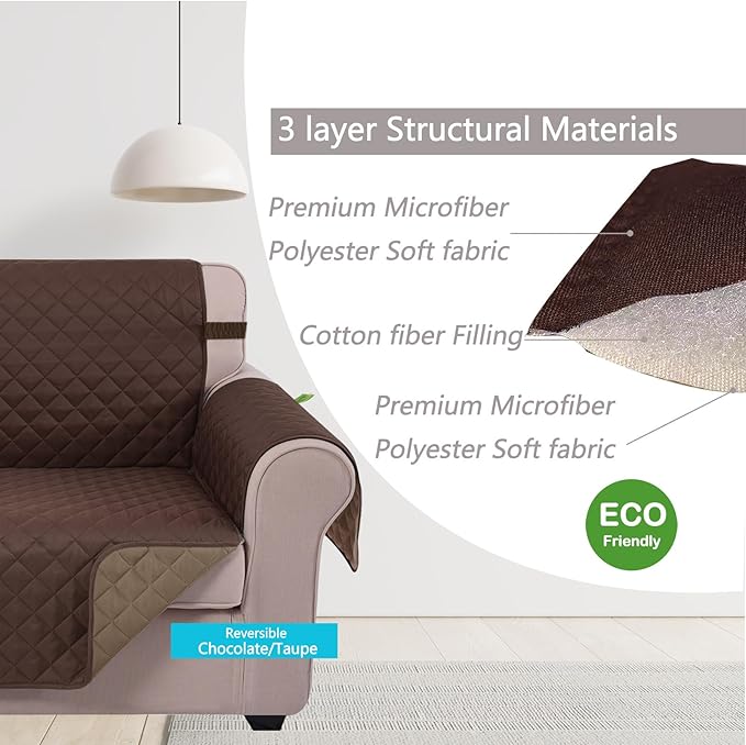 U-NICE HOME Loveseat Sofa Cover Reversible Couch Covers - Image 4