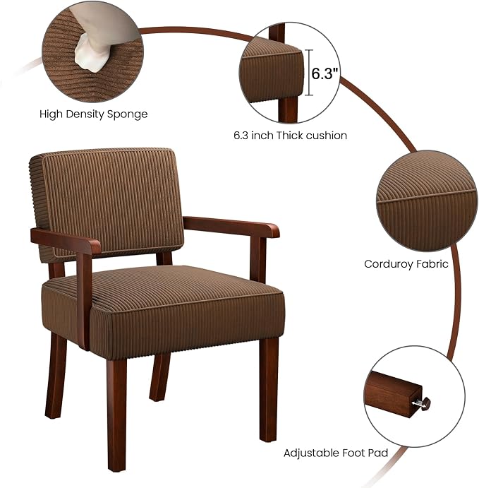 FAGAGA Corduroy Accent Chair Set of 2 - Image 3