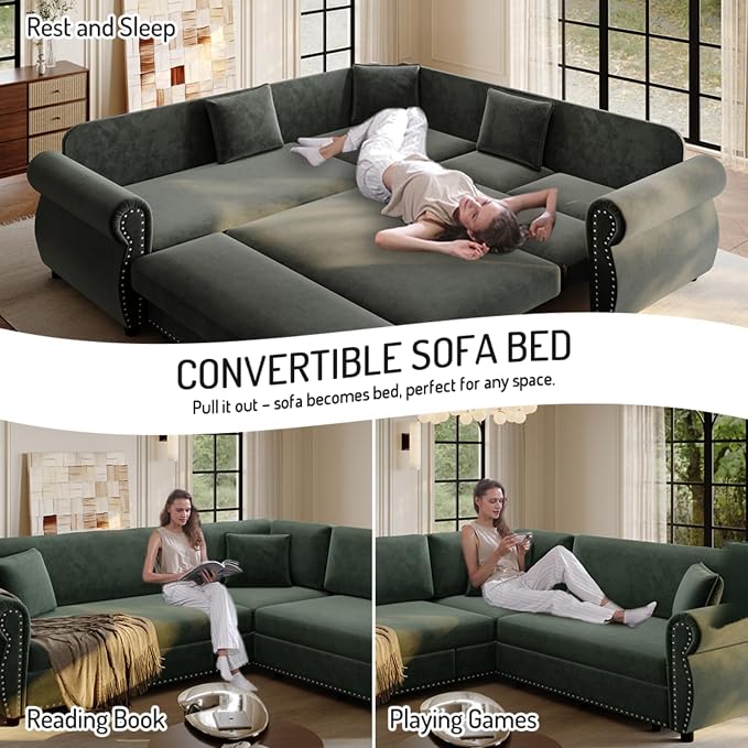 88.2" Sectional Sleeper Sofa - Image 4