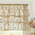jinchan Ruffled Kitchen Valance Pom-Pom Voile Valance Curtains Sheer Shabby by JINCHAN