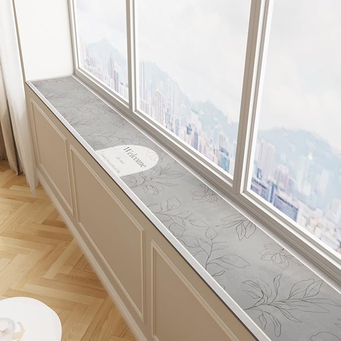 Floral Print Window Sill Cushion – Ultra-Narrow Waterproof Pad by BANEBOR