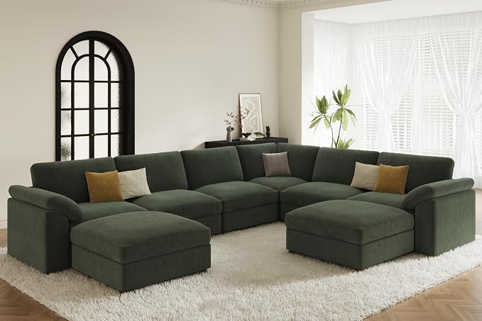 EASE MOOSE Oversized L Shaped Sectional Modular Sofa, Large U Shaped Sectional by EASEMOOSE