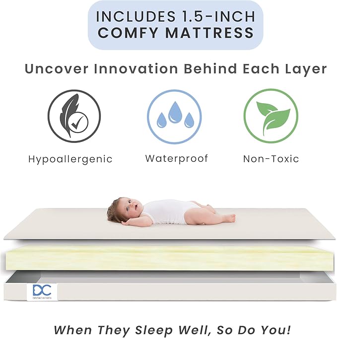 Delta Children Folding Portable Mini Baby Crib - Image 4