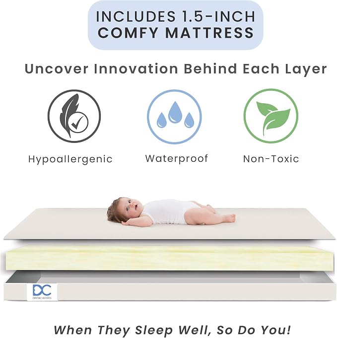 Delta Children Folding Portable Mini Baby Crib - Image 4