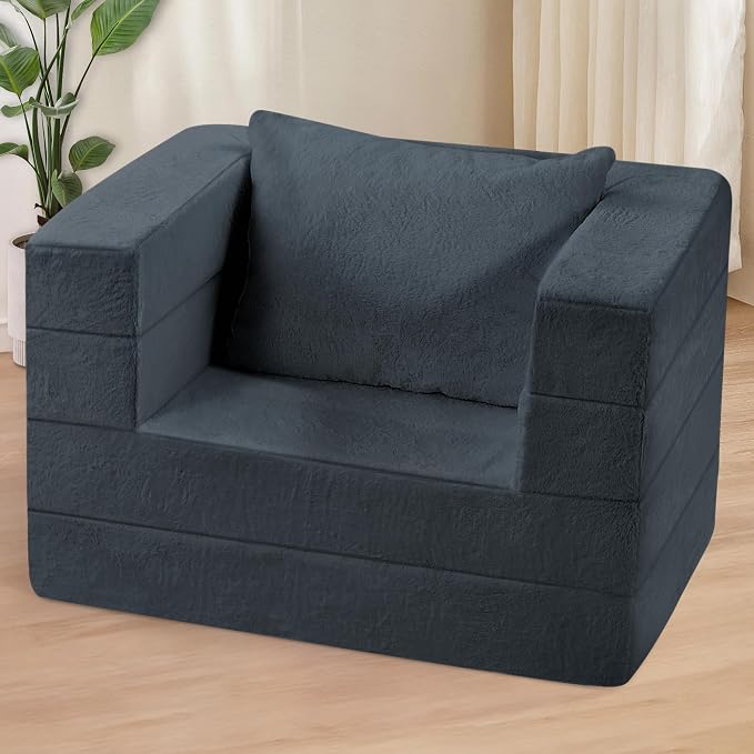 Futon Sofa Bed with Pillow, 3-in-1 Sleeper Sofa Bed with Removable Cover - Image 2