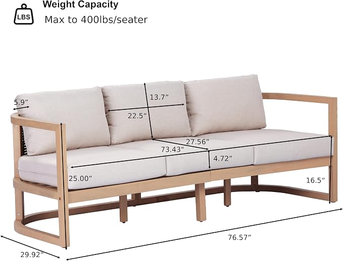 Merax 4 Piece Rattan Woven Paito Conversation Set, All-Weather Acacia Wood 3 - Image 6