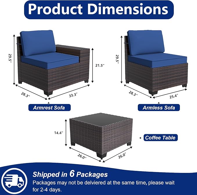 Outdoor Patio Furniture Set, 12 Pieces Outdoor Sectional Furniture High - Image 2
