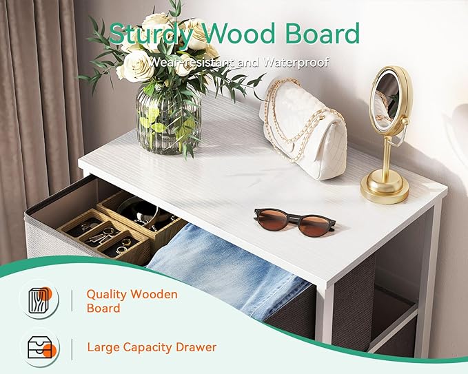 AODK Dresser for Bedroom with 4 Storage Drawers, Small Dressers Chest of - Image 5