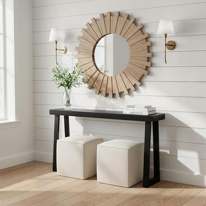 Plank+Beam Solid Wood Console Table, 56 Inch, Sofa Table, Narrow Entryway Table by PlankBeam