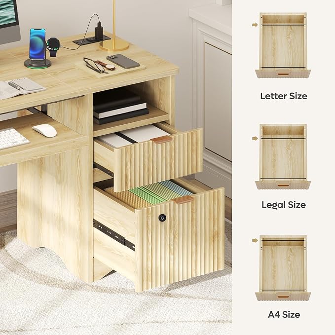 Bestier 55 Inch Wood Computer Desk - Image 4
