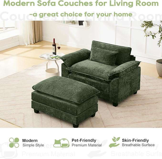 Oprisen 53" Modular Sectional Sofa, Comfy Cloud Couch Sectional Sofa - Image 7