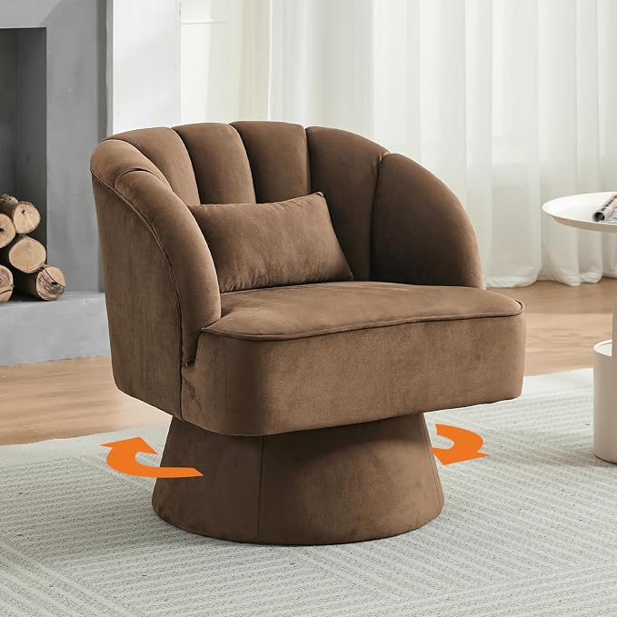 Garvee Ultra-Plush Swivel Accent Chair, 360° Barrel Lounge Chair - Image 8
