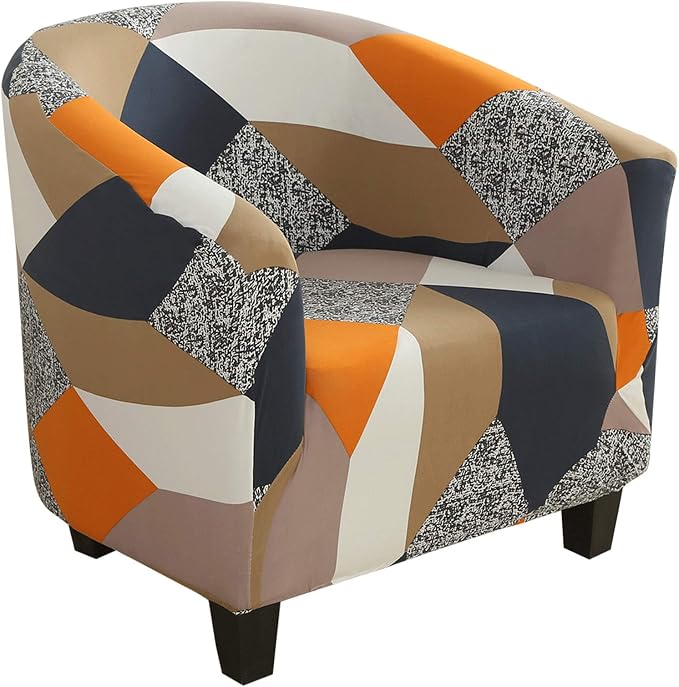SearchI Club Chair Slipcover Stretch Barrel Chair Covers Printed Tub Chair by SearchI