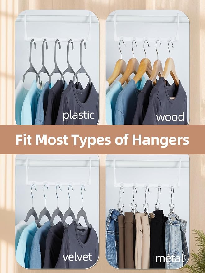HOUSE DAY Closet Organizers and Storage, 16 Pack, Space Saving Hangers White - Image 5