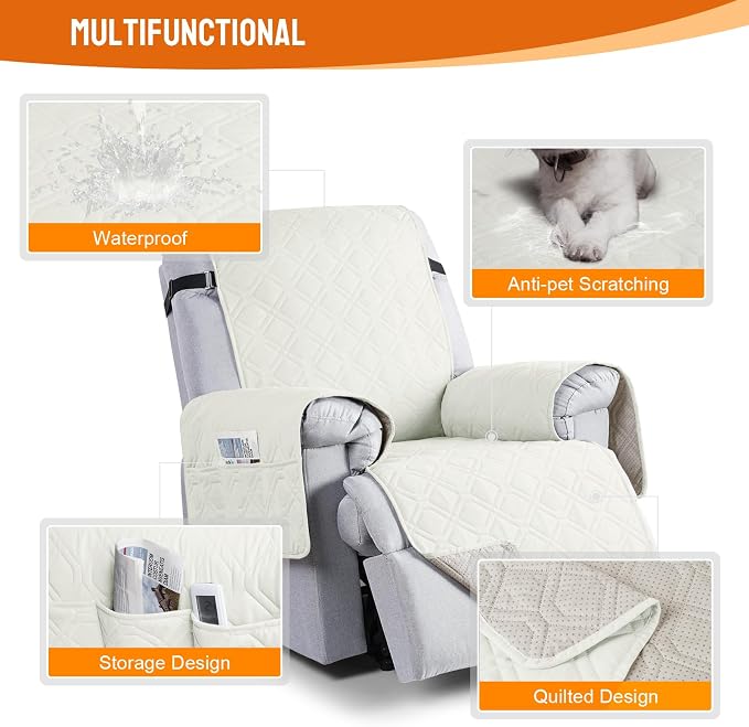 VANSOFY 100% Waterproof Recliner Chair Covers, Recliner Cover Non-Slip Dog - Image 5